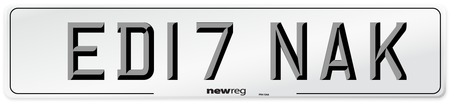 ED17 NAK Number Plate from New Reg